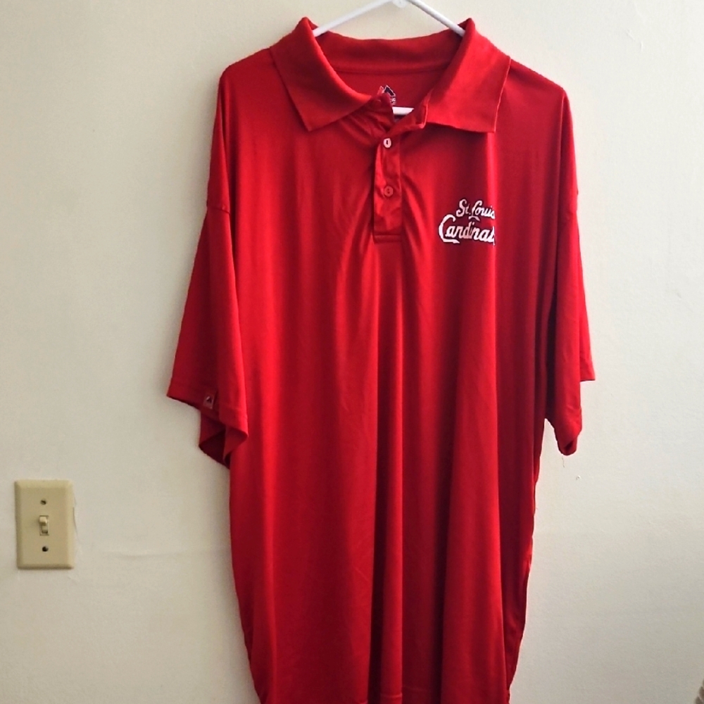 3X St Louis Cardinals Red Polo Shirt